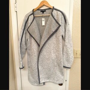 Banana Republic Women’s Gray Open-Front Overcoat Sz M NWT